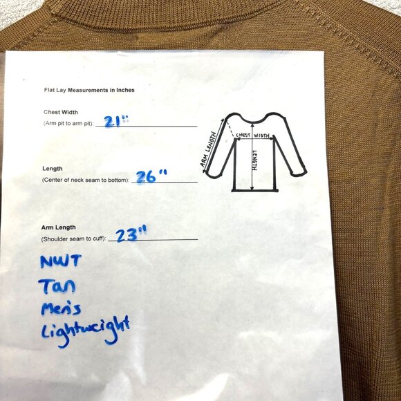 NWT Linea Uomo Wool Blend Turtleneck Sweater Mens Small S Tan Skicore Minimalist - Picture 4 of 9